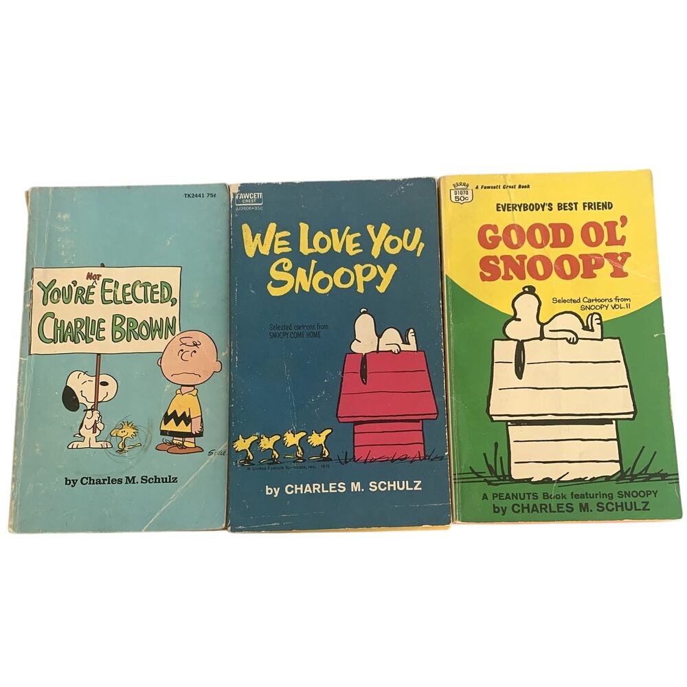 Vintage‎ Peanuts Paperback Books Set of 3